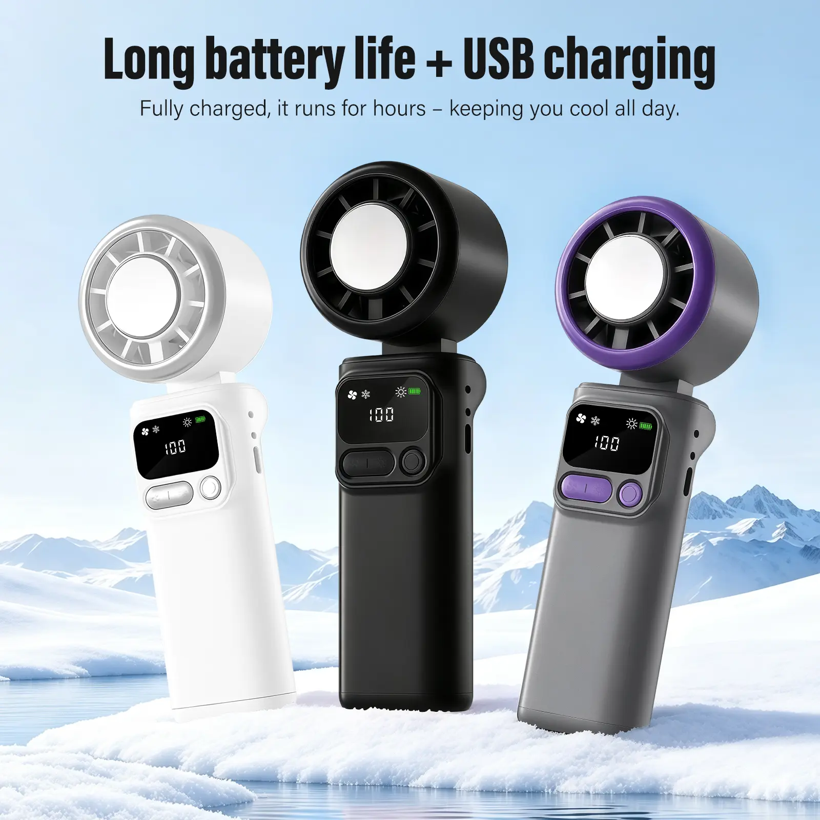 Stay Cool Anywhere! Powerful Turbo Fan with 199-Speed Control, Foldable Portable Handheld Fan, Long Battery Life for Summer Travel, Theme Parks, Concerts & Outdoor Use