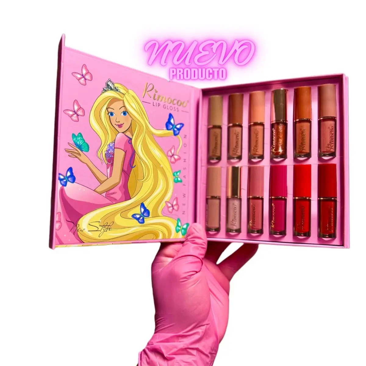 Rinocoo 12 Lipgloss - Satin & Nude Intense Colours for Long-Lasting Lipstick for Women - Makeup Glossy