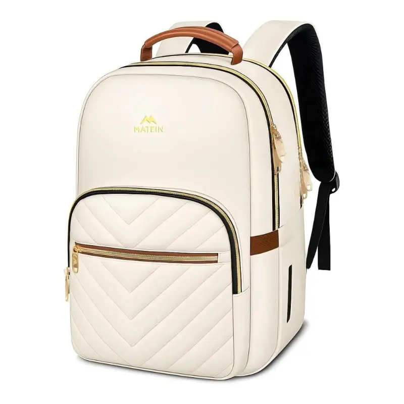 MATEIN Travel Laptop Backpack, Anti Theft Quilted Slim Backpacks for Women with Detachable Keychain Hook, Teacher Doctor Nurse Carry on Bags Purse Fits 15.6 Inch Notebook Summer Sale