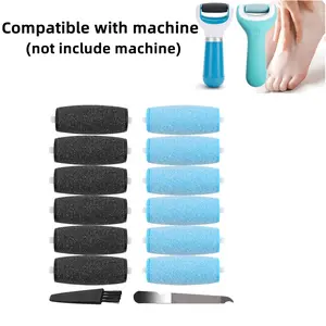 12 Pack Replacement Roller Heads for Amope Pedi Refills Electronic Perfect Foot File-(6 Extra Coarse& 6 Regular Coarse Replacement Heads)