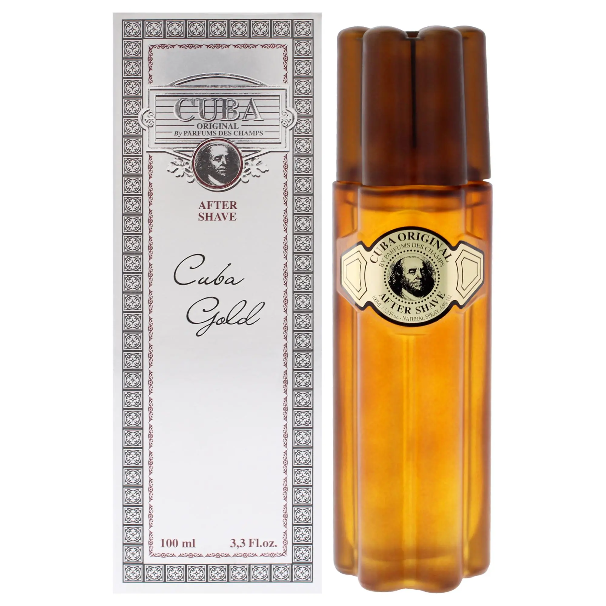 Cuba Gold Classic After Shave for Men, Male Care Fragrance, 3.3 oz / 100ml Amber Bottle - Tester Version, Aftershave