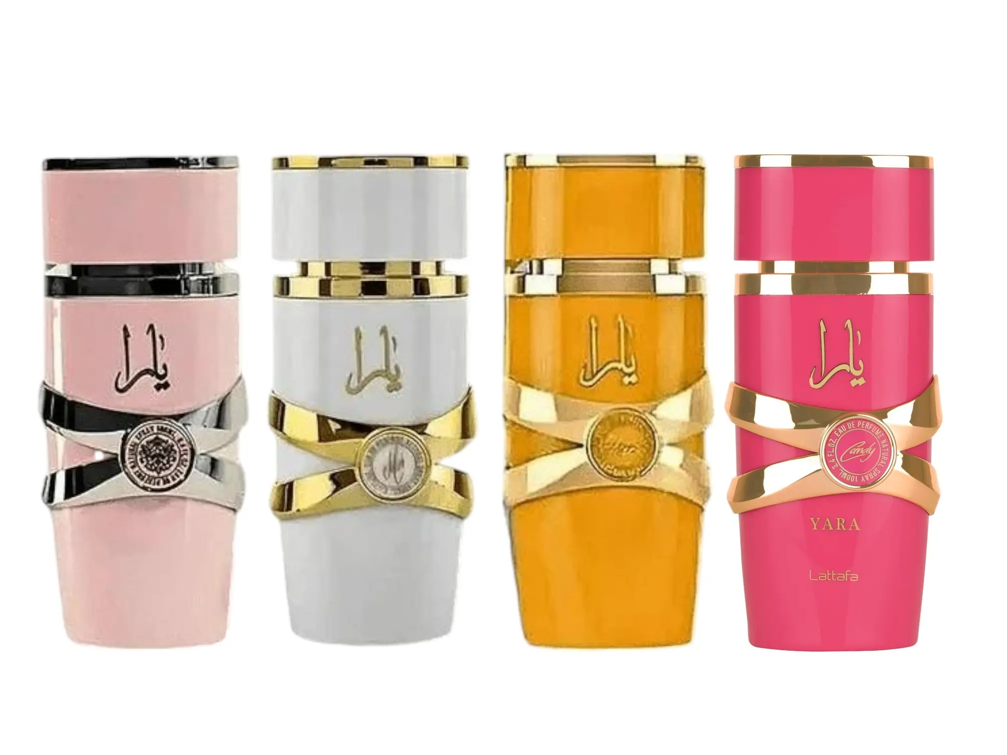 (4pc Bundle Pack) Yara, Yara Moi, Yara Tous + Yara Candy by Lattafa EDP Spray, 3.4oz