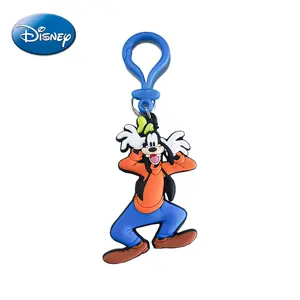 1PC Disney Officially Licensed Mickey Goofy Keychain PVC Bag Clip Keychain Collectible Entertainment Ornament Wallet Backpack Decoration Pendant Bag Levitate Hangings Keyring Anniversary Party Gift