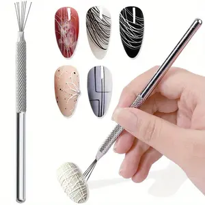 1/2pcs Stripe Nail Art Line Brush, Bendable Needle Ultra-Thin Gel Tool, Nail Painting Brush, Nail Pen, Manicure Tools, Nail Art Supplies, Nail Art Brushes