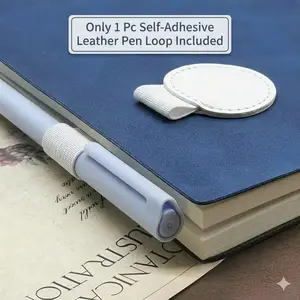 Yitape Notebook Pen Holder, Self-Adhesive Leather Ring, Strong Elastic Band, Fits Various Notebooks, Multi-Color Office Accessories