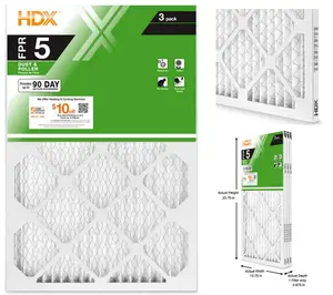 14 x 24 x 1 Standard Pleated Air Filter FPR 5, 3-Pack, Air Filters Replacement
