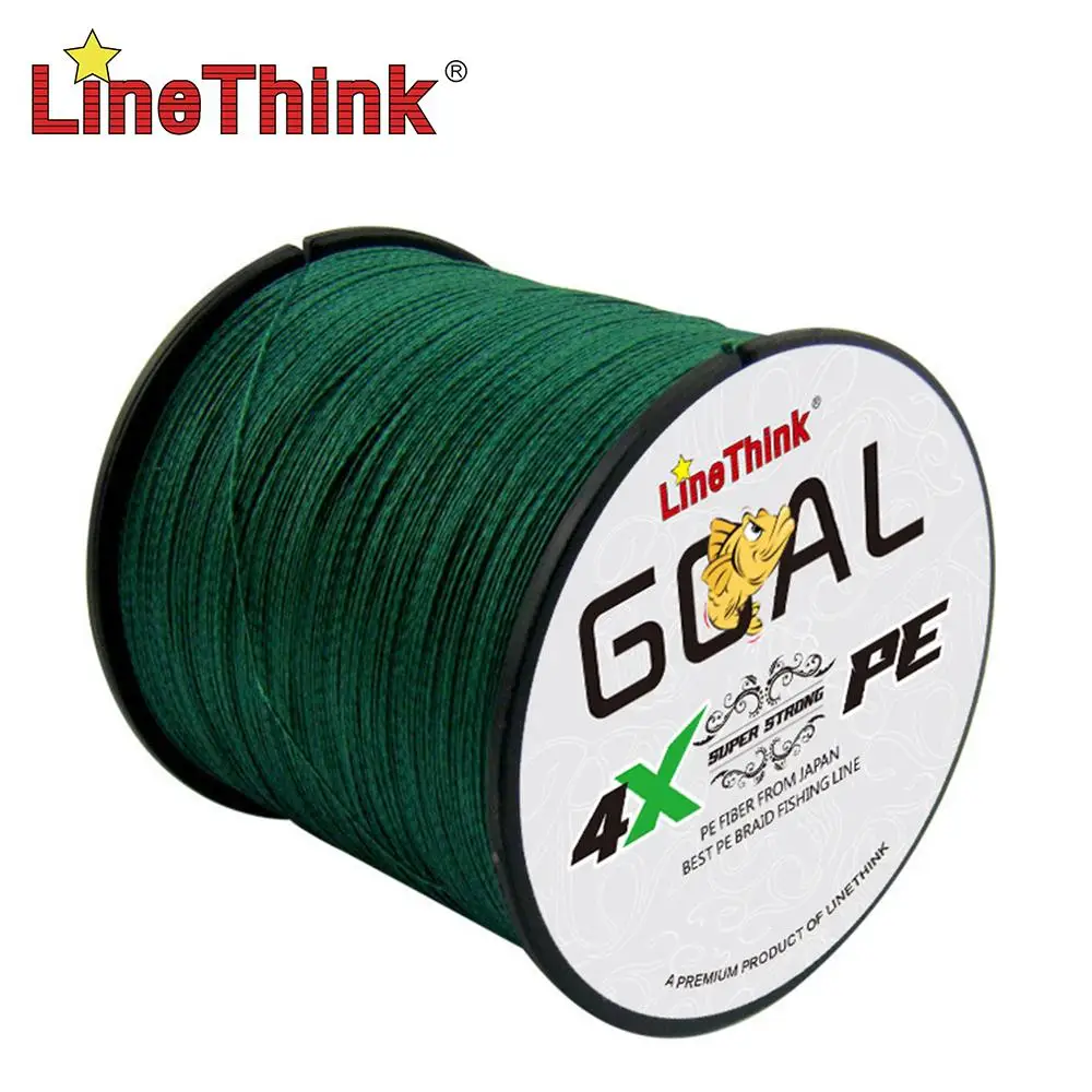 LineThink GOAL 300m/328yds Durable 4-strand Multifilament PE Braided Fishing Line – Super Strong, Anti-Abrasion, Smooth Casting, Lure Sea Fishing Tack