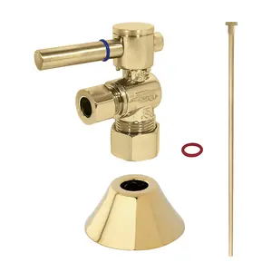 Kingston Brass  0.625 x 0.375 in. O.D. Comp Modern Plumbing Toilet Trim Kit, Polished Brass
