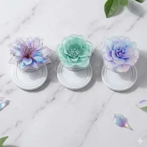 Iridescent Flower MagSafe Phone Grip – Magnetic Loop Stand Accessory