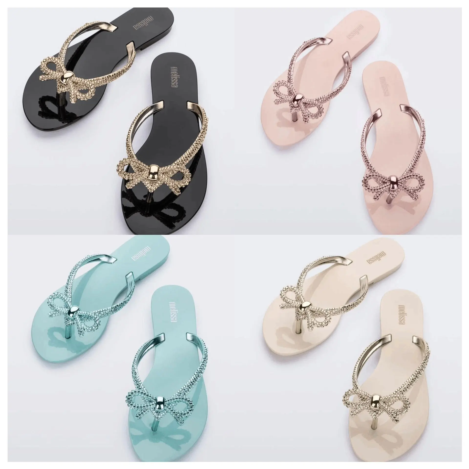 2025 Melissa Brazil Women's Bow Sandals - Summer Jelly Flip Flops |       Vacation-Ready Thong Beach Shoes |       Comfortable Rubber Slides (Sweet Fragrance) Girl Footwear Bedroom Flipflop Decor boho style sandals