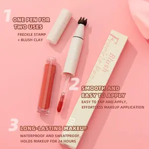 Freckle blush dual pen Nature color makeup , Water Proof, soft girl vibe instantly, Subtle freckle blush