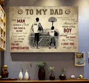 Personalized Basketball Dad Canvas Wall Art, To My Dad, I Love You Canvas Poster Print, Father'S Day, Birthday Gift For Basketball Lovers
