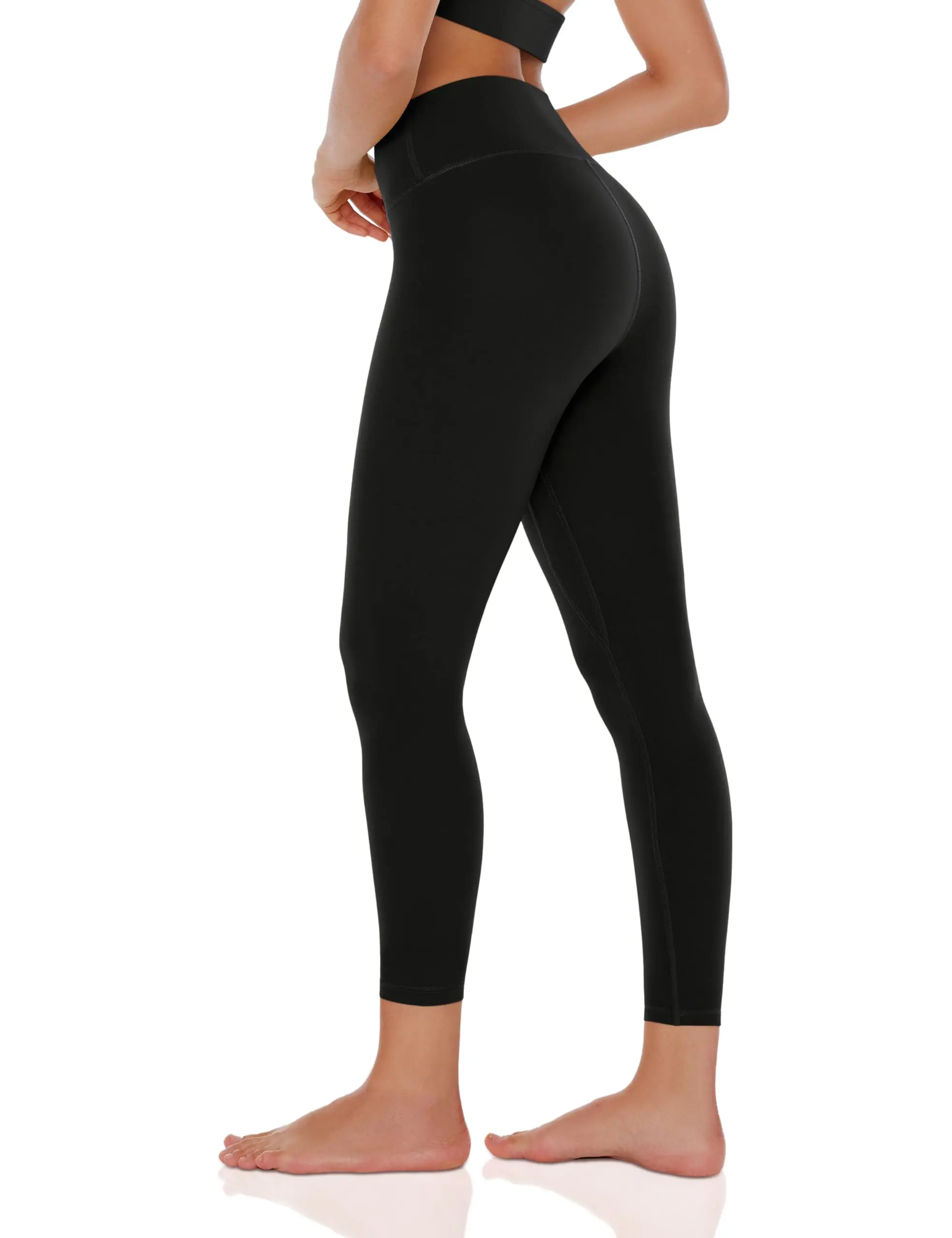 ENERBLOOM Womens Yoga Leggings Workout Tights Pants 25'' High Waisted No Front Seam Tummy Control Cream Feeling 7/8 Length