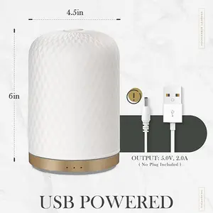 120ml ceramic essential oil diffuser, ultrasonic silent aromatherapy machine, with timed humidifier, suitable for bedrooms, living rooms, offices