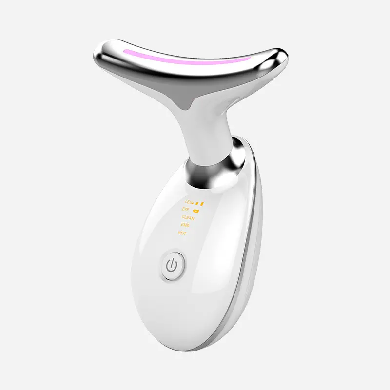 Hot neck lifting and tightening massage device with electric microcurrent for anti-wrinkle
