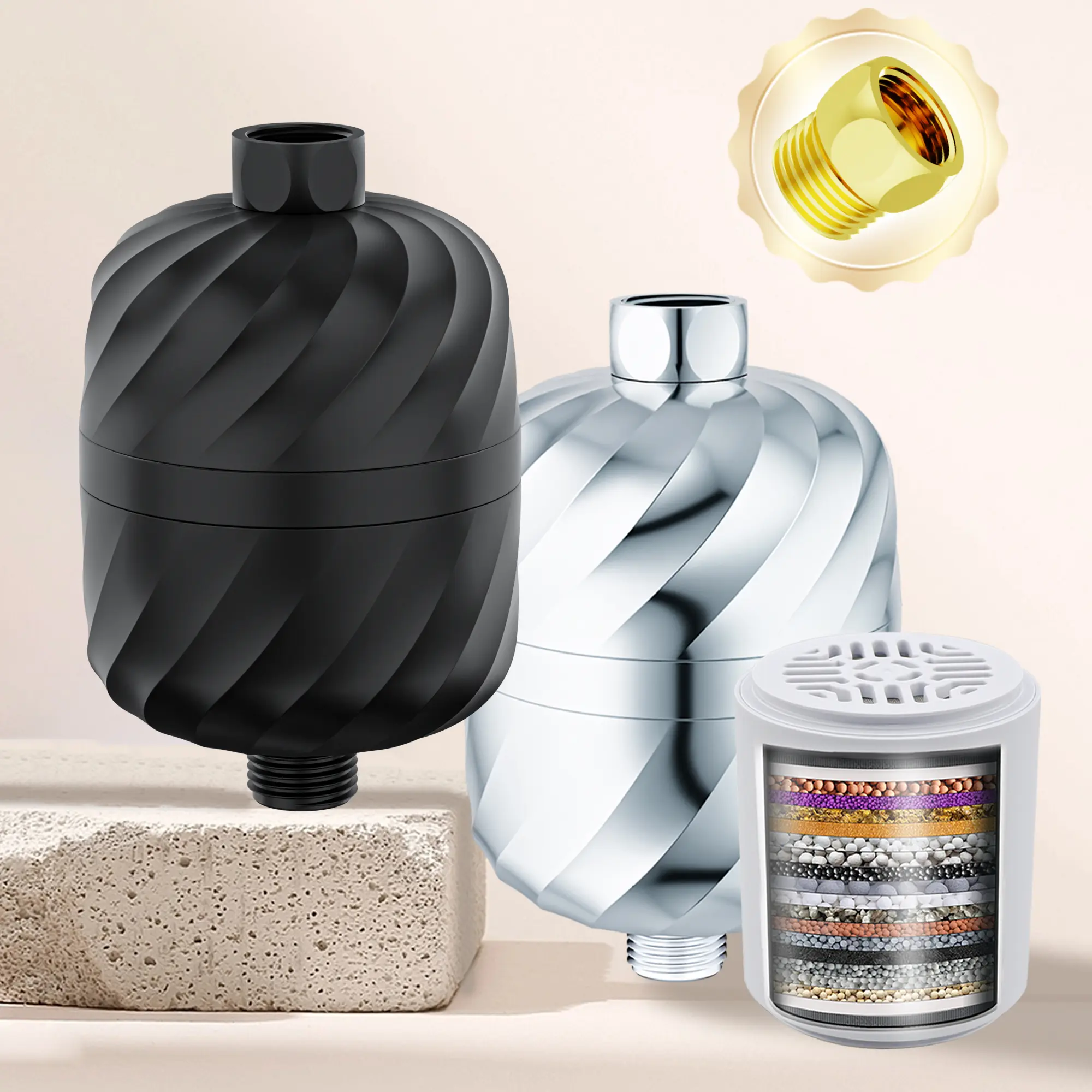 New Upgrade High Output Revitalizing Shower Filter - Reduces Dry Itchy Skin, Dandruff, Eczema, and Dramatically Improves The Condition of Your Skin, Hair and Nails