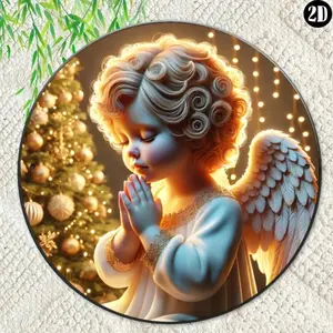 Angel Wreath Aluminum Sign - Durable Christmas Decor
