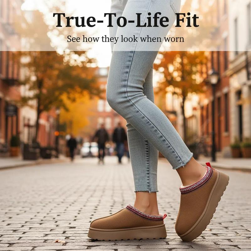 Women's Fuzzy Slippers Genuine Suede Leather Mini Boots Mens Fur Lining Winter Mules Cozy Warm Shoes for Indoor Outdoor thick flat slipper trending shoes womens sneakers cute shoes