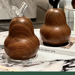 Toothpick box Wood grain new home light luxury high-end high-value dental floss storage box Creative gourd cotton swab toothpick holder-76