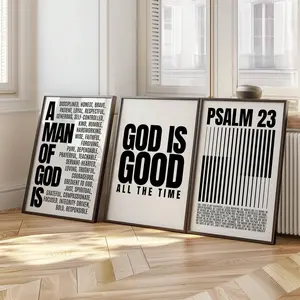 3pcs Modern Black White Wall Art Picture Christian Bible Verse Canvas Print Paintings | Minimalist Scripture Art Decor For Teen Boy Room, Living Room Or College Guy Dorm Home Decor,Religious Wall Decor Bible Verse Poster,Gift For Him,Unframed