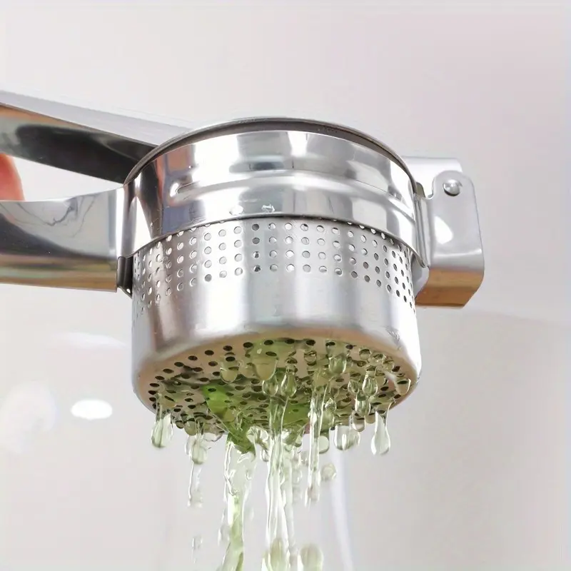 1pc, Potato Ricer, Stainless Steel Potato Masher, Food Ricer, Fruit Press, Vegetables Press, Potato Press, Potato Crusher, Manual Potato Ricer, Vegetable Crusher, Kitchen Tool