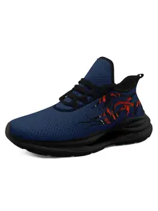 Men’s Blue Chicago Flow Tribal Print | Breathable Comfortable Casual Athletic Trainers | PLUS SIZE | Game Day Sports Shoes