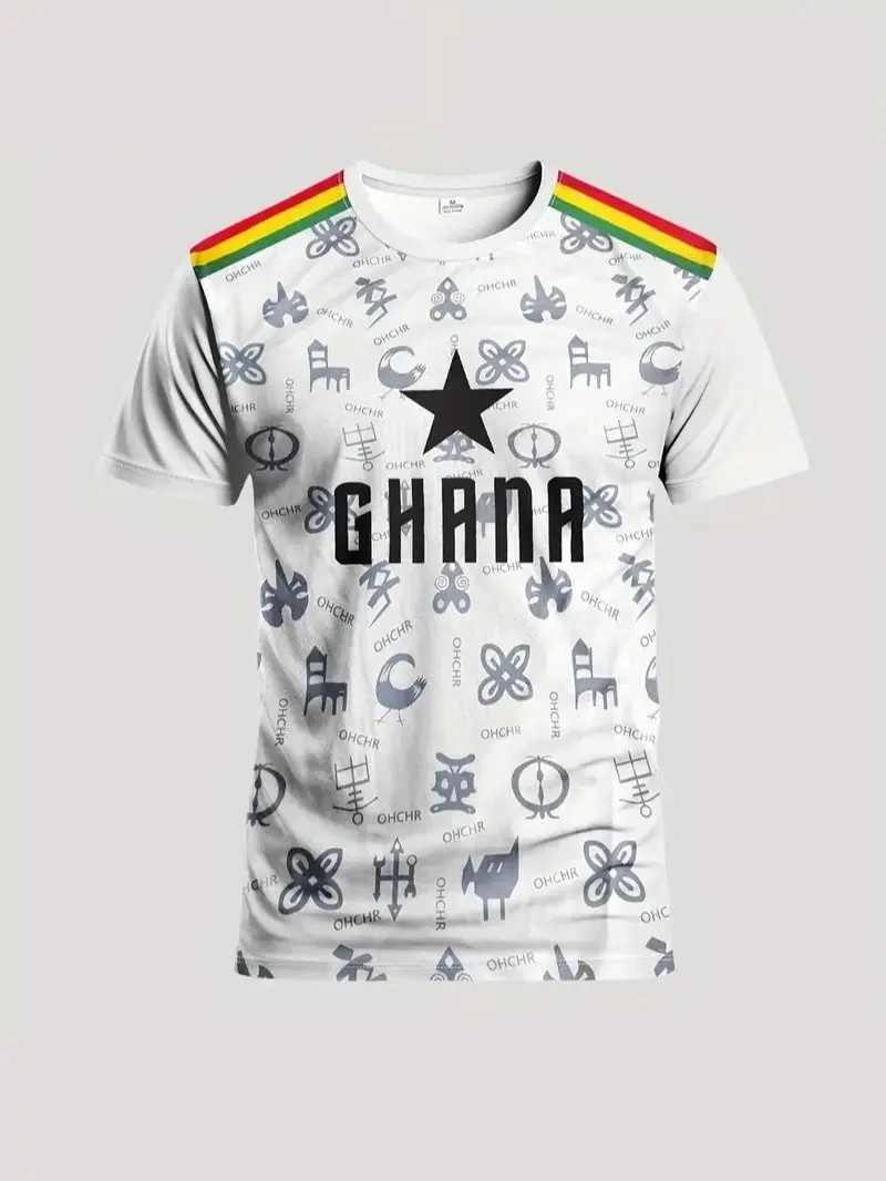 Ghana Men's Football Jerseys & Crew Neck Comfort Sports Tops - Ideal for Matches, Training, Daily Leisure and Gifting, Soccer Jersey, Sports Clothing