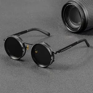 Polarized Round Sunglasses ND9 Adjustable Dimming Men Women Retro Punk Men's Fishing Eyeglasses Outdoor Shades UV400