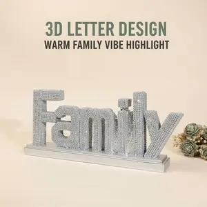 Shiny Home Word Ornament, High-End Decorative Piece, Rustic Design, Perfect Gift for Housewarming and Weddings, Instant Room Transformation