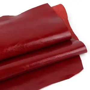 Premium Top Grain Cowhide Leather Material, Wine Oil Wax Finish, Soft Lightweight Durable, 1.2-1.3mm Thickness for DIY Projects & Embroidery