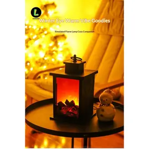 Fireplace Ambient Light Flame Light Ambient Light Desk Light Bedroom Bedside Table Ornament Fake Fireplace Fireplace Live Decoration Night Light