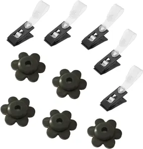 Garden Flag Rubber Stopper and Clips 10 Pack Adjustable Anti-Wind Holder for Indoor and Outdoor Yard Garden Flag Pole Stand Garden Flag Stoppers BRAVECOW