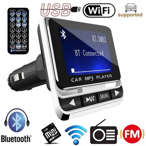FM12B Wireless Car Kit - LCD Screen FM Transmitter, MP3 Player, USB Charger, TF Card Support, Line-in AUX Function