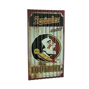 Florida State Seminoles Football Weathered Finish Corrugated Metal Sign