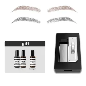 Brow Stamp Kit with Eyebrow Stencils Waterproof Brow Powder Natural Looking Brows Quick Fill and Shape Eyebrow Makeup Tool Easy Application for Beginners Daily Makeup Travel and Work.
