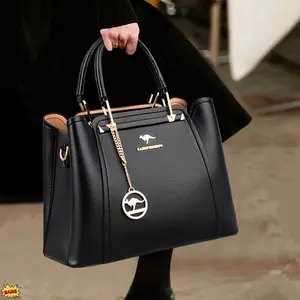 Professional Women's Tote Bag Gold Hardware Convertible Crossbody Handbag Large Capacity for Work Formal Daily Use Elegant Shoulder Bag Office Lady