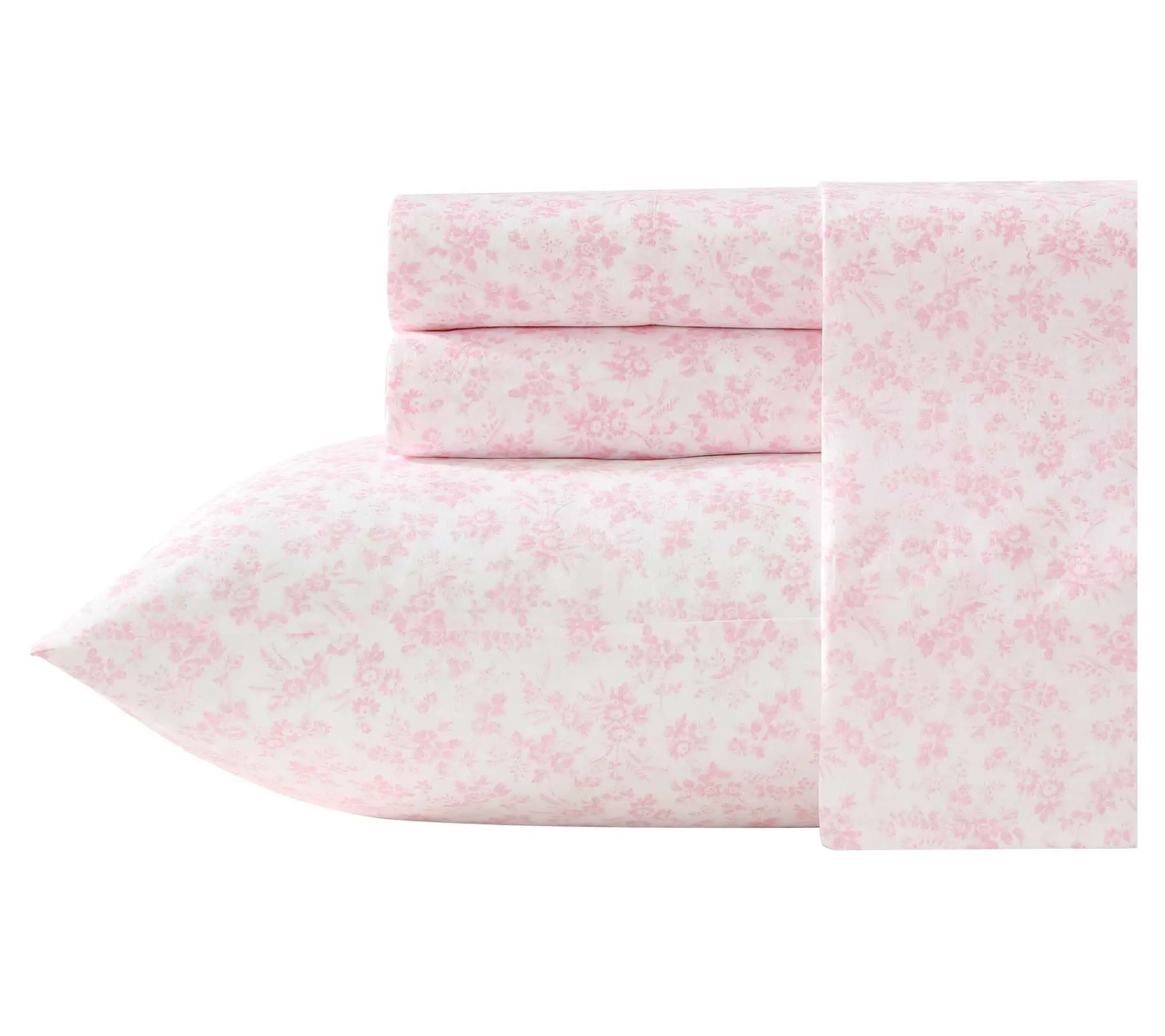 Laura Ashley Floral Toile Pink Twin Sheet Set Laura Ashley Floral Toile Pink Twin Sheet Set