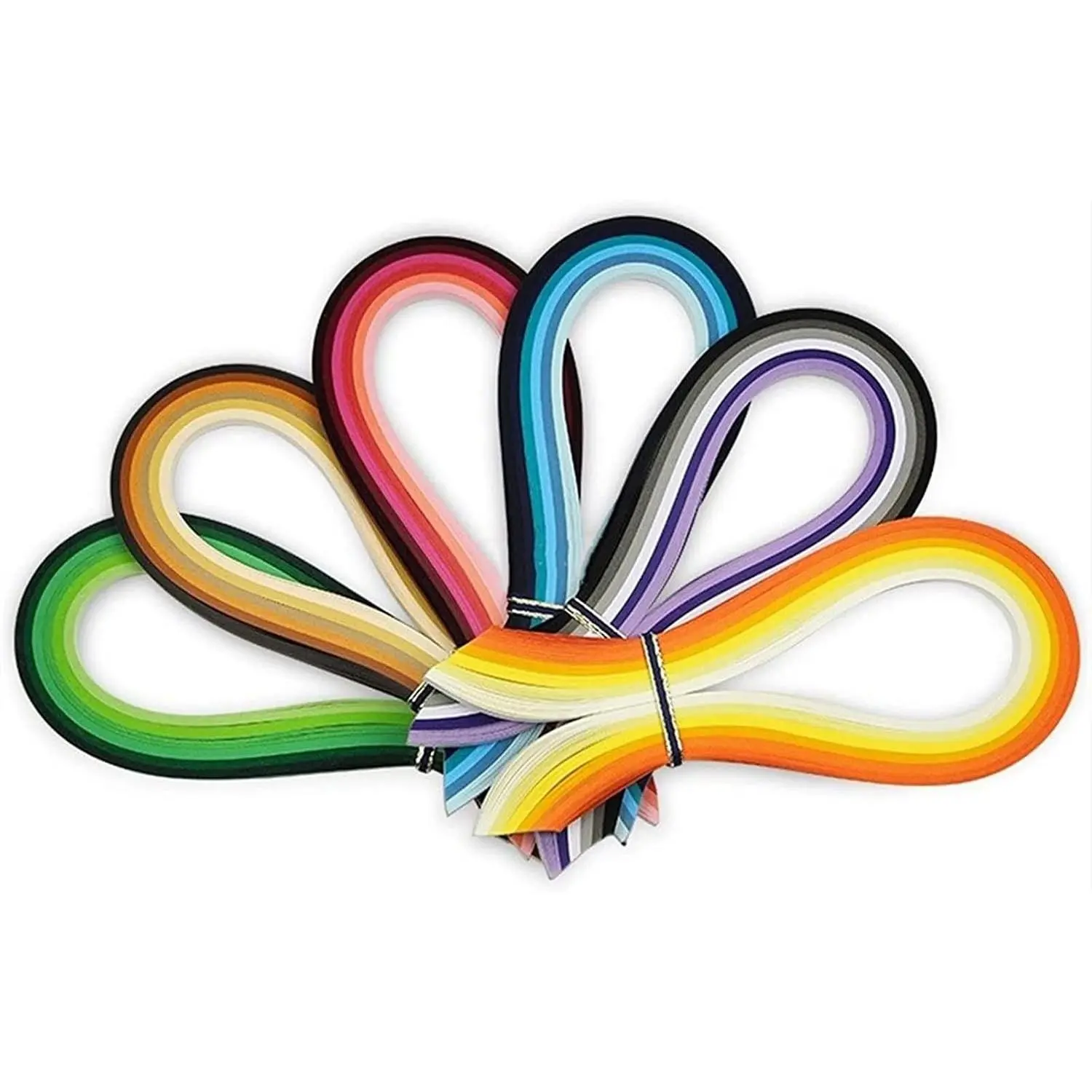 Paper Quilling Strips, 1/16 x 15.4 in (1.5mm x 39cm), 720 Pieces, 36 Colors | Includes 720 narrow strips in 36 colors. Ideal for fine details, delicate outlines, small coils and miniature flowers.