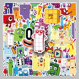 50 Cartoon-Style Numberblocks Digital Building Blocks Stickers Series, Funny Stickers, Suitable for Scrapbooks, Diaries, Laptops, Water Bottles, Cars, and Other Faith-based Designs—gifts with Positive Messages.