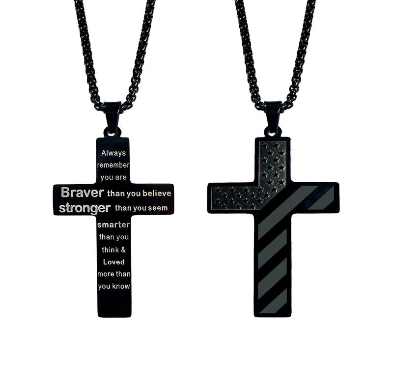 AGICEA Cross Necklace for Teen Boys & Men – Gift for Son, Boyfriend, or Husband – Graduation, Birthday, Christmas, Valentine’s Day, Easter, Confirmation