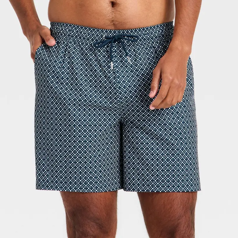 Men's 7'' Above the Knee Swim Trunks with Boxer Brief Liner, UPF 50+, Quick Dry, Back Pocket - Goodfellow & Co, Beach Outdoor Wear