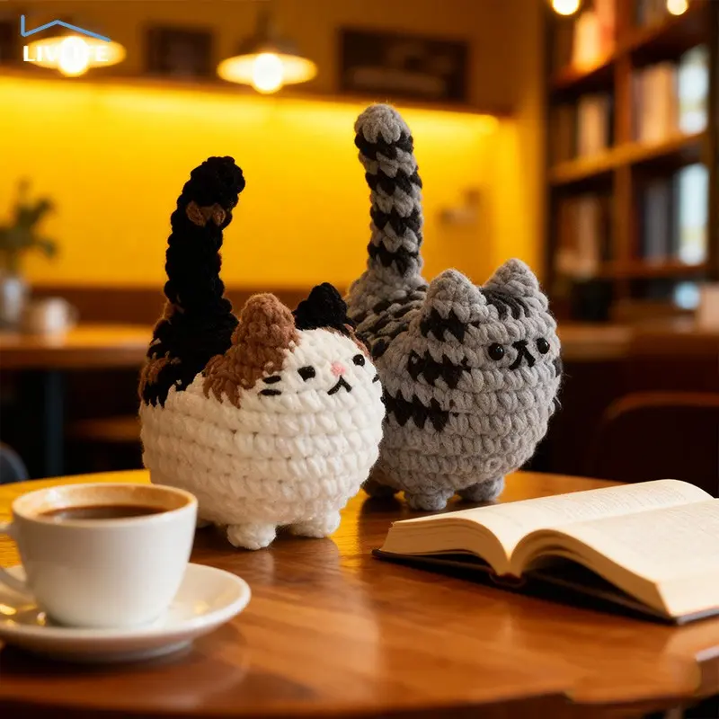 Cat Crochet Kit for Beginners, Complete DIY Handmade Cat Set Includes Yarn and Instructions, Perfect Gift for Girlfriend or Best Friend, Crochet Gifts, Crochet Style, Amigurumi Crochet