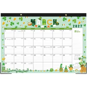 Desk Calendar 2026-2027 - Calendar 2026-2027 from Jul 2026 to Dec 2027, 17"x12", 18 months Calendar with Corner Protectors, Large Ruled Blocks, Notes - 12 Different Themes