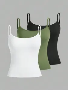 Elegant Sexy Women's 3-Piece Cami Set Camisole, Stylish Backless Design, Perfect for Casual & Party Wear, Comfortable & Trendy