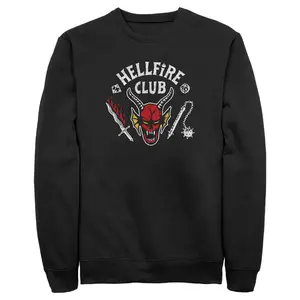 Stranger Things Men's Hellfire Club Graphic Sweatshirt Season 4 Demon Design Pullover for Halloween Sweater Fashion