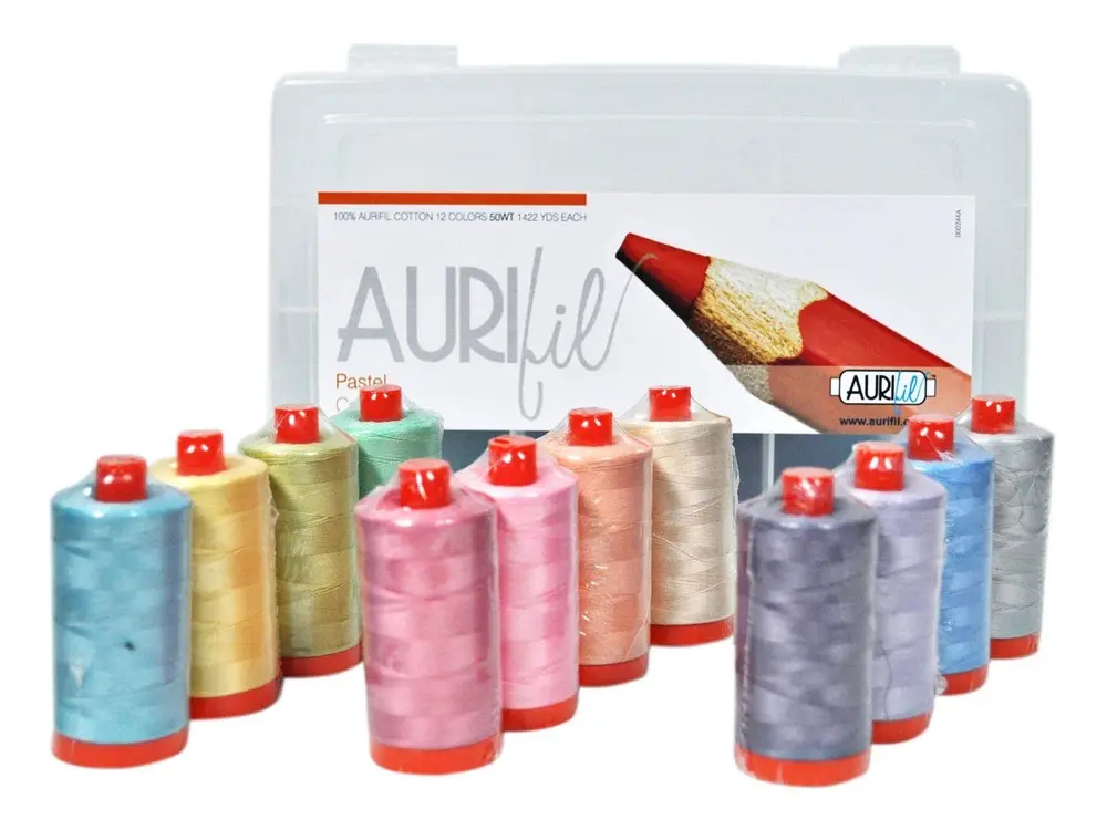 Whimsical High-Quality Unisex Cotton Sewing Thread - Pastel Collection, 50wt, AC50PA12, 1000m, Exceptional Strength, Minimal Lint, for Crafters, Embroidery