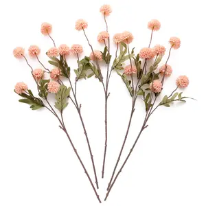 5pcs Ins Style Artificial Snowball Pom Pom Flowers Ambience Enhancing Faux Ping Pong Bouquet for Mother's Day Valentine's Day Christmas Birthdays Party Wedding Desktop Decor Home Decor Supplies Without Vase glass bouquet tiktokshopspringglowup