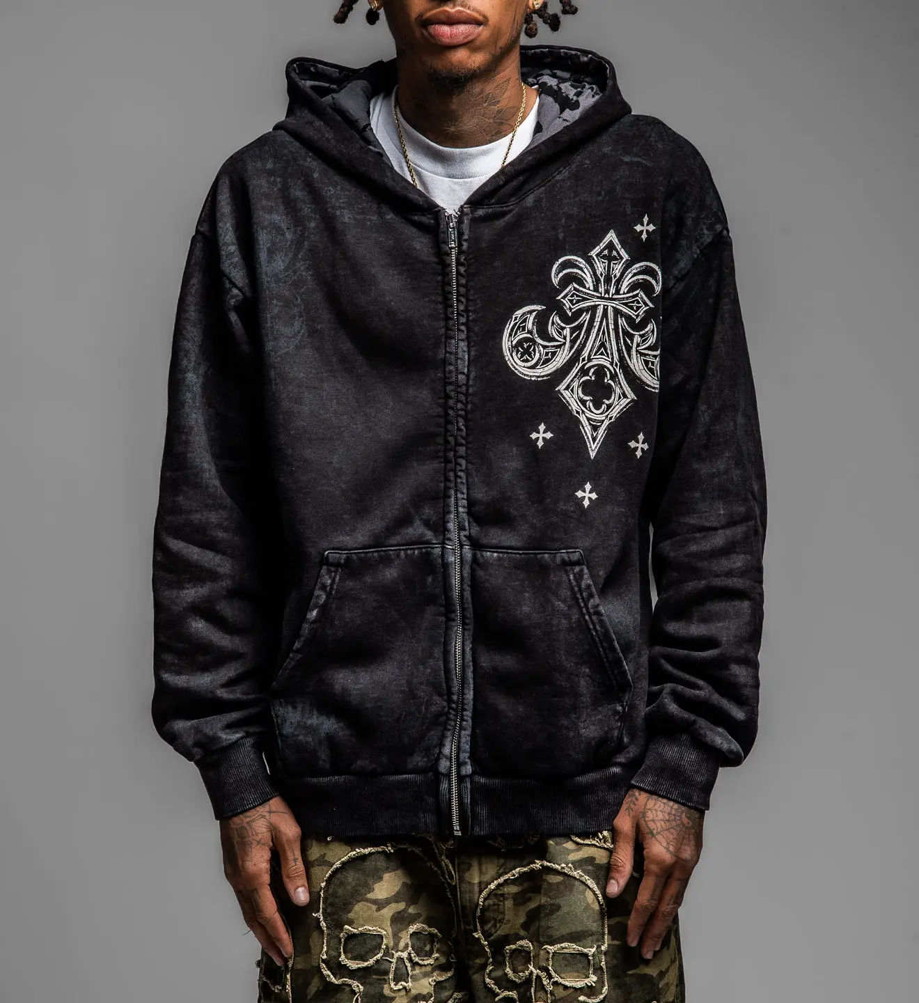 Affliction Men's Zip-Up Hoodie Courage Affliction Men's Zip-Up Hoodie Courage