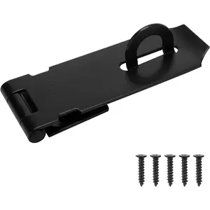 1 Pack Door Locks Hasp Latch, 5 Inch Stainless Steel Heavy Duty Lock Hasp, Padlock Latch with Screws for Personal  and  Protection