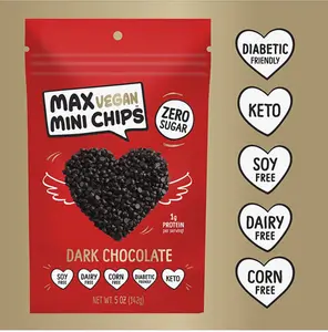 Max Sweets Vegan Chocolate Mini Chips: Gluten-Free, Soy-Free & Sugar-Free, 3 Pack